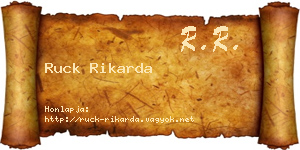 Ruck Rikarda névjegykártya